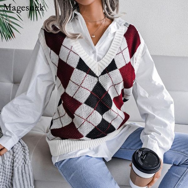 women's vests winter prep style knitted sweater women's v-neck casual loose argyle tank loose retro sweater 18133 230330, Black;white
women's vests winter prep style knitted sweater women's v-neck casual loose argyle tank loose retro sweater 18133 230330, Black;white