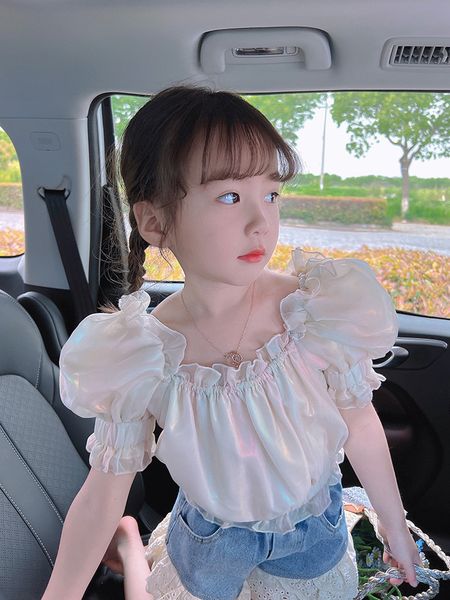 16122 summer kids girls clothing set princess puff short sleeve with lace denim shorts chlildren girl 2pcs causal outfits sets, White
16122 summer kids girls clothing set princess puff short sleeve with lace denim shorts chlildren girl 2pcs causal outfits sets, White