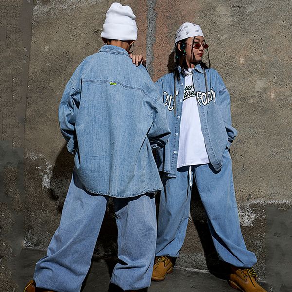 dancewear long-sleeved denim shirt hiphop suit children's jazz performance costumes ballroom hip hop dance festival clothes dqs10685 23, Blue
dancewear long-sleeved denim shirt hiphop suit children's jazz performance costumes ballroom hip hop dance festival clothes dqs10685 23, Blue