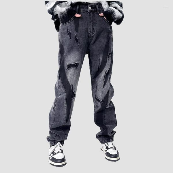 men's jeans 2023 dark streetwear ripped hole washed black baggy men pants y2k harajuku straight hip hop denim trousers pantalon homme, Blue
men's jeans 2023 dark streetwear ripped hole washed black baggy men pants y2k harajuku straight hip hop denim trousers pantalon homme, Blue