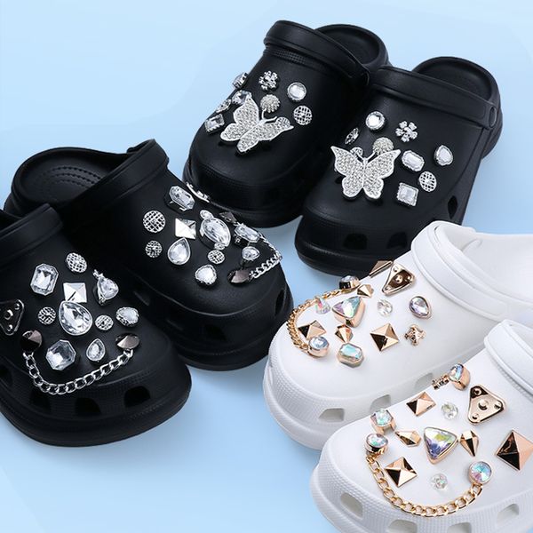 shoe parts accessories selling 1 set croc s charms gold silver bling chain diamond gem fashion decorations for kids women girls teenager 230, White;pink
shoe parts accessories selling 1 set croc s charms gold silver bling chain diamond gem fashion decorations for kids women girls teenager 230, White;pink