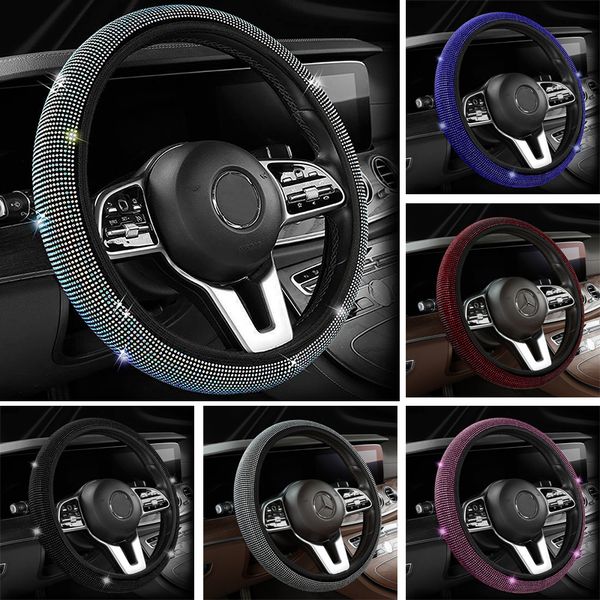 fashion crystal car steering wheel cover breathable anti slip pu rhinestone car decoration 38cm diamond car accessories
fashion crystal car steering wheel cover breathable anti slip pu rhinestone car decoration 38cm diamond car accessories