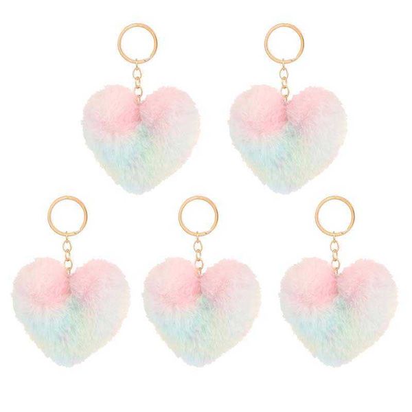 key rings lovely heart faux fur pom keychains imitation rabbit fur ball toy doll bag car key ring rainbow plush keychain jewelry gift aa2303, Slivery;golden
key rings lovely heart faux fur pom keychains imitation rabbit fur ball toy doll bag car key ring rainbow plush keychain jewelry gift aa2303, Slivery;golden