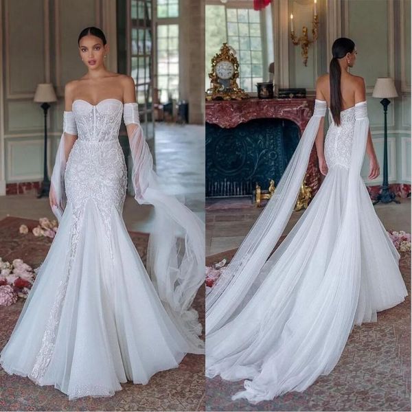 princess mermaid wedding dresses 2023 off shoulder long sleeve vestido de novia lace sequins sweeptrain robe de mariee, White
princess mermaid wedding dresses 2023 off shoulder long sleeve vestido de novia lace sequins sweeptrain robe de mariee, White