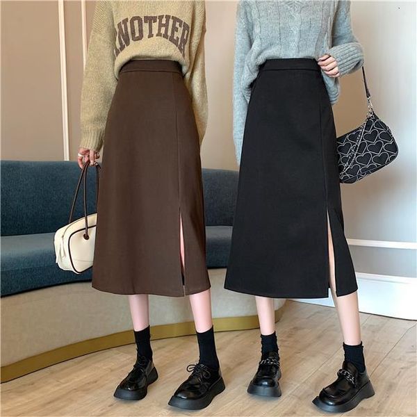 skirts brown skirt mid college aline side split skirt high waist korean style ol plus size streetwear chic female bottom 230330, Black
skirts brown skirt mid college aline side split skirt high waist korean style ol plus size streetwear chic female bottom 230330, Black