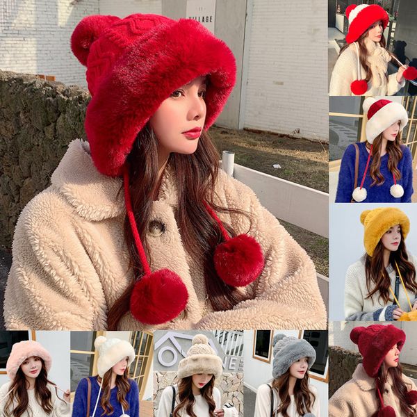 beanieskull caps thicken hat style ladies fur ball plus velvet warm hood outdoor autumn and winter coldproof fashion cute woolen wholesale 2, Blue;gray
beanieskull caps thicken hat style ladies fur ball plus velvet warm hood outdoor autumn and winter coldproof fashion cute woolen wholesale 2, Blue;gray