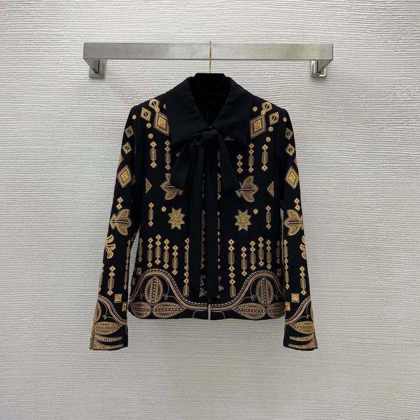 designer women jackets new heavy industry full body gold thread embroidery foreign style reducing age bow tie long sleeve short coat logo br, Black;brown
designer women jackets new heavy industry full body gold thread embroidery foreign style reducing age bow tie long sleeve short coat logo br, Black;brown