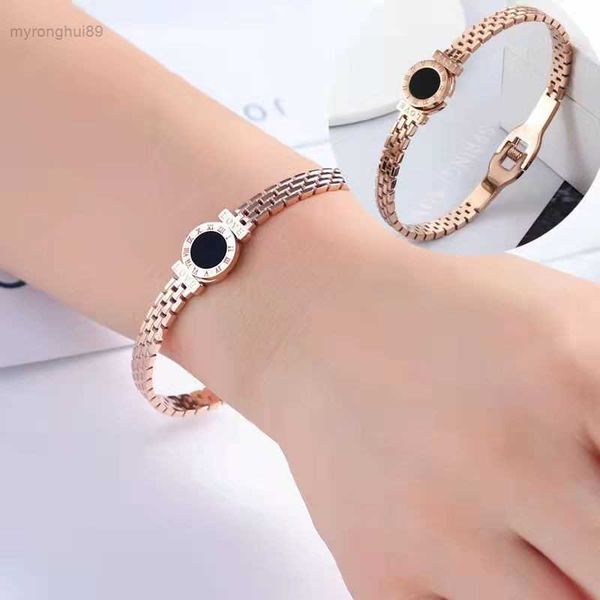 bangle bracelet titanium steel women's rose plated colorless fashion delicate opening new summer versatile xcyw, Black
bangle bracelet titanium steel women's rose plated colorless fashion delicate opening new summer versatile xcyw, Black