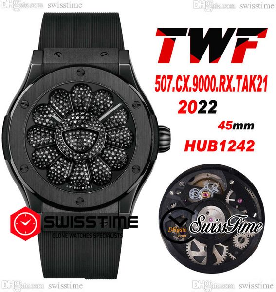 twf all black 45mm hub1242 automatic mens watch ceramic bezel paved diamonds diamond sun flower dial rubber strap super edition 2023 watch s, Slivery;brown
twf all black 45mm hub1242 automatic mens watch ceramic bezel paved diamonds diamond sun flower dial rubber strap super edition 2023 watch s, Slivery;brown