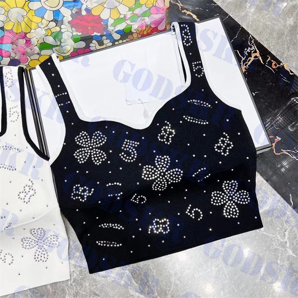 womens cropped rhinestone letter tanks v neck t shirt knitted vests clothing two colors, White
womens cropped rhinestone letter tanks v neck t shirt knitted vests clothing two colors, White