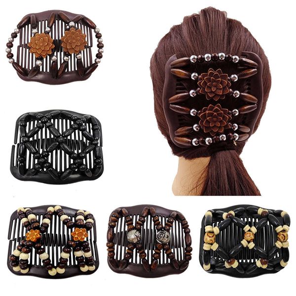 magic hairpin cr56 selling ever-changing hair comb magic curler wooden bead double-row insertion, Golden;silver 
magic hairpin cr56 selling ever-changing hair comb magic curler wooden bead double-row insertion, Golden;silver
