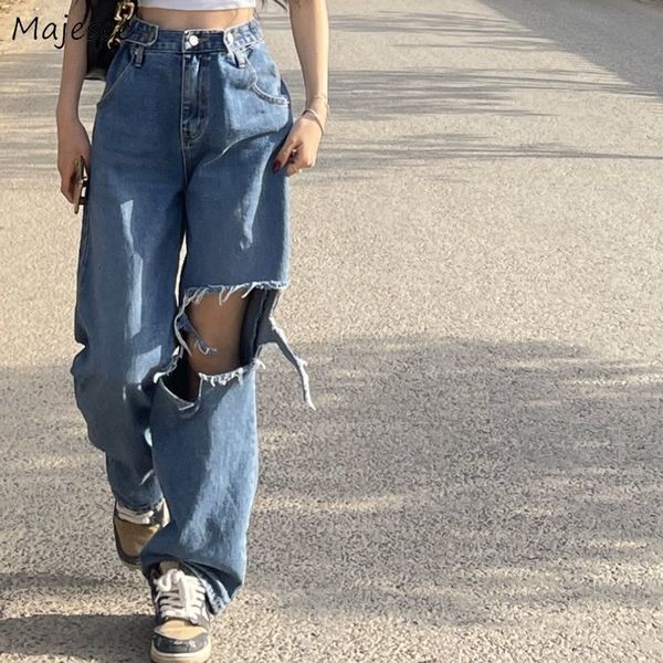 women's jeans jean hole vintage streetwear high waist korean style hiphop stylish wideleg trouser female daily teens allmatch trendy 23, Blue
women's jeans jean hole vintage streetwear high waist korean style hiphop stylish wideleg trouser female daily teens allmatch trendy 23, Blue