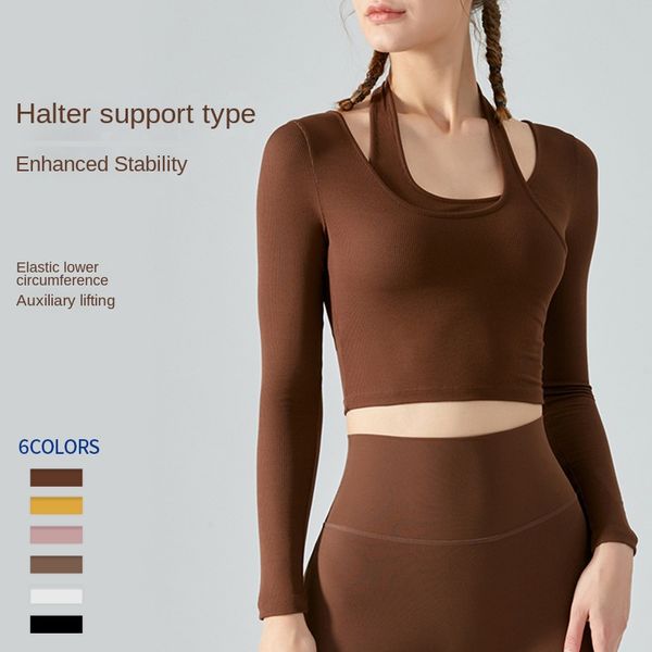 ms luxury ll yoga clothes hanging neck off two long sleeve t-shirt with women cultivate one's morality short navel blouse designer remo
ms luxury ll yoga clothes hanging neck off two long sleeve t-shirt with women cultivate one's morality short navel blouse designer remo