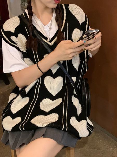 women's vests women's knitted sweater tank autumn short sleeve zipper loose retro sleeveless v-neck women's coat korean knit, Black;white
women's vests women's knitted sweater tank autumn short sleeve zipper loose retro sleeveless v-neck women's coat korean knit, Black;white