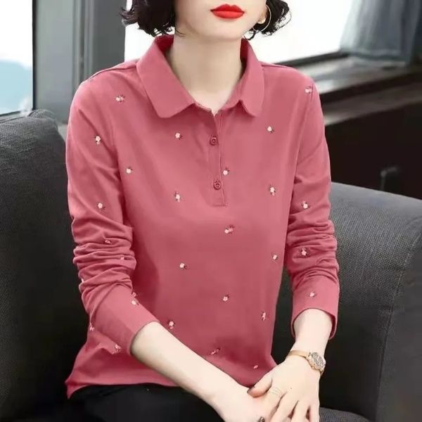women's polos m5xl womens polo shirts autumn spring female tees turndown collar long sleeve embroidered loose ladies clothes h26 23033, White
women's polos m5xl womens polo shirts autumn spring female tees turndown collar long sleeve embroidered loose ladies clothes h26 23033, White