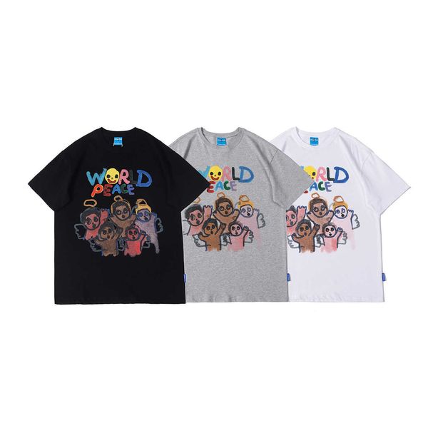 fashion brand american design sense creative character print short sleeve t-shirt men's vintage loose half sleeve t-shirt, Black;white
fashion brand american design sense creative character print short sleeve t-shirt men's vintage loose half sleeve t-shirt, Black;white