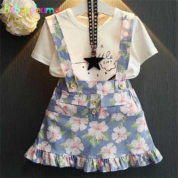 summer toddler girls clothing suits t-shirtwithskirt 2pcs girl set flower print cotton kids outfits children clothes 0-7year bc1332 p230331, White 
summer toddler girls clothing suits t-shirtwithskirt 2pcs girl set flower print cotton kids outfits children clothes 0-7year bc1332 p230331, White