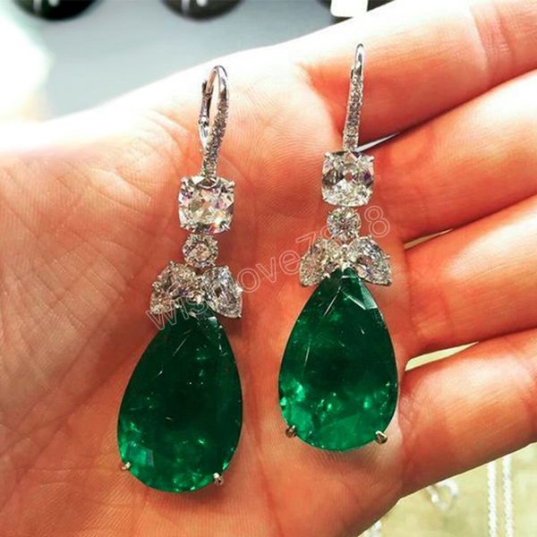 pear shaped green cubic zirconia dangle earrings women elegant wedding party ear accessories nice gift new jewelry, Silver
pear shaped green cubic zirconia dangle earrings women elegant wedding party ear accessories nice gift new jewelry, Silver