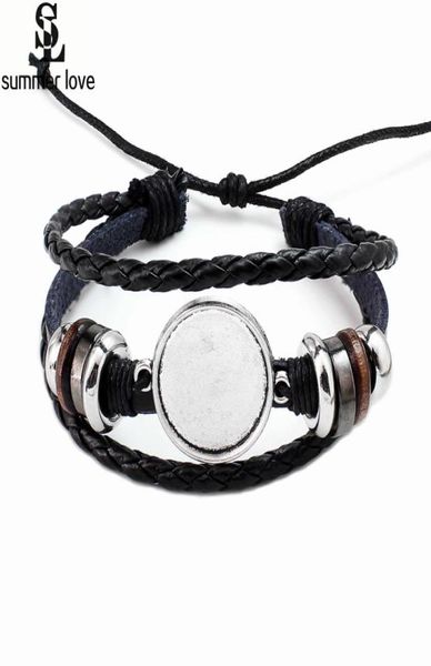 handmade multilayer leather glass cabochon bracelet for women men 20mm diy po glass base bezel tray blank charm bracelet wholes9768955, Black
handmade multilayer leather glass cabochon bracelet for women men 20mm diy po glass base bezel tray blank charm bracelet wholes9768955, Black