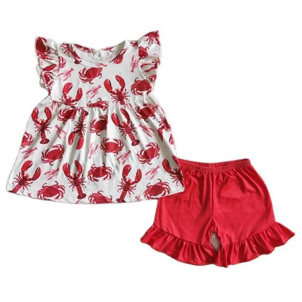 boutique kids t shirts and shorts set crab crawfish print baby girl kids clothing sets new design little girls clothing sets p230331, White
boutique kids t shirts and shorts set crab crawfish print baby girl kids clothing sets new design little girls clothing sets p230331, White
