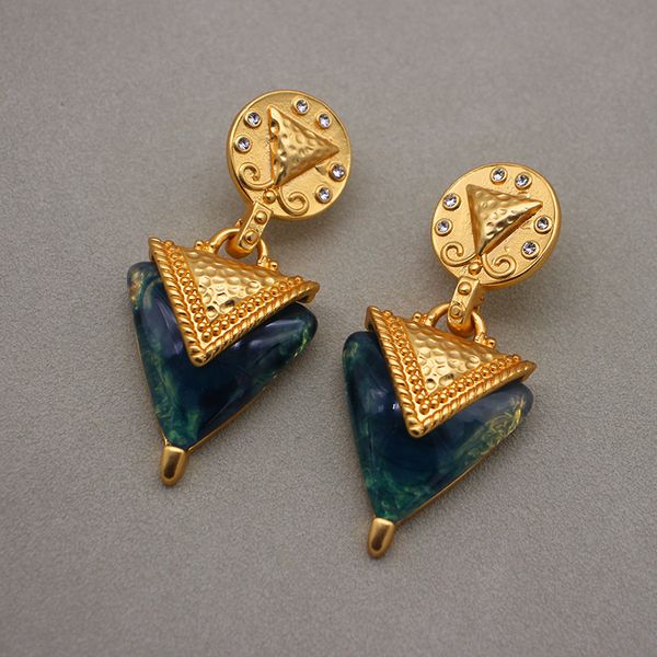 european and american minority medieval style dangle triangular colored glaze sea blue earrings exaggerated personality stone earrings, Silver
european and american minority medieval style dangle triangular colored glaze sea blue earrings exaggerated personality stone earrings, Silver