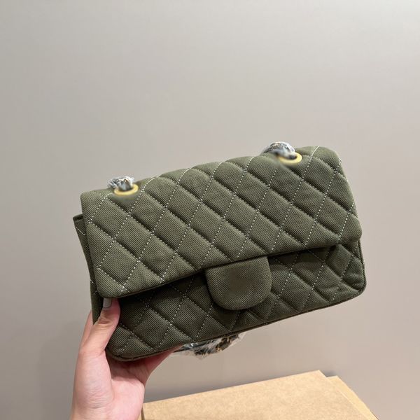 25cm designer classic flap olive green denim bags cowboy gold metal hardware matelasse chain crossbody shoulder handbags diamond lattice out
25cm designer classic flap olive green denim bags cowboy gold metal hardware matelasse chain crossbody shoulder handbags diamond lattice out