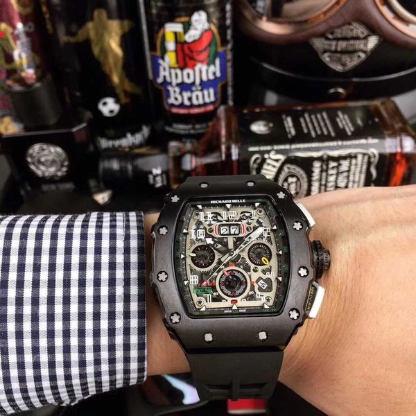 luxury mechanical watch richar millse rm11-03 imported rubber watch sapphire mirror swiss automatic movement m0pk, Slivery;brown
luxury mechanical watch richar millse rm11-03 imported rubber watch sapphire mirror swiss automatic movement m0pk, Slivery;brown