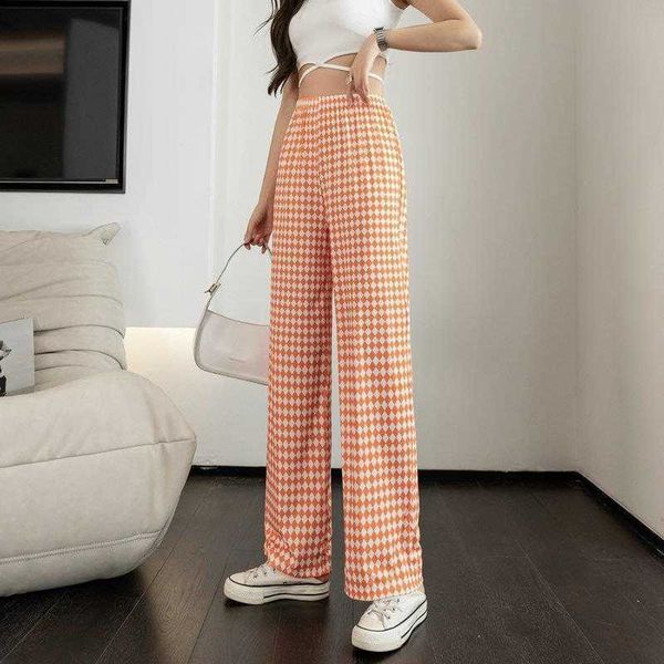 plaid pants womens summer high waist slimming small loose thin draping grade, Black;white
plaid pants womens summer high waist slimming small loose thin draping grade, Black;white