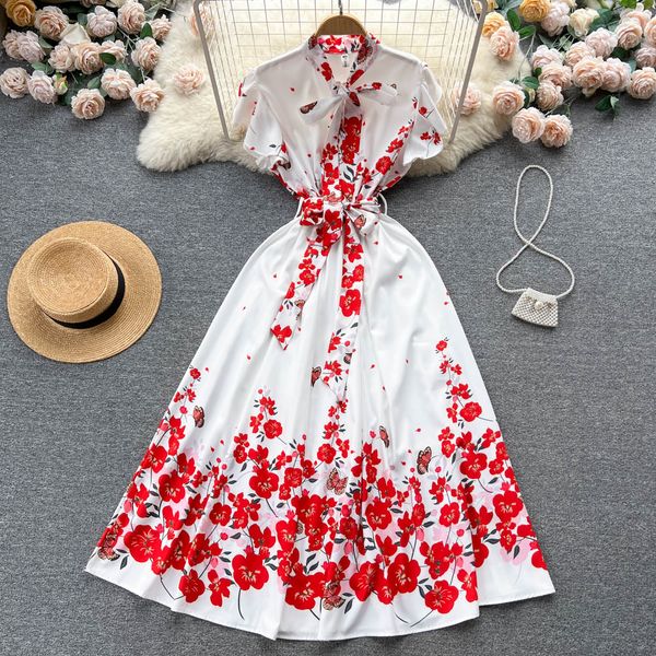 2023 summer new vintage dress premium ruffle sleeves mock neck bow tie up waist print dress, Black;gray
2023 summer new vintage dress premium ruffle sleeves mock neck bow tie up waist print dress, Black;gray