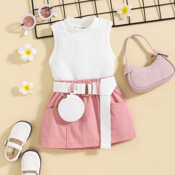 focusnorm 0-5y summer fashion kids girls 2pcs clothes sets solid sleeveless knit vest withmini skirt fanny pack set p230331, White
focusnorm 0-5y summer fashion kids girls 2pcs clothes sets solid sleeveless knit vest withmini skirt fanny pack set p230331, White