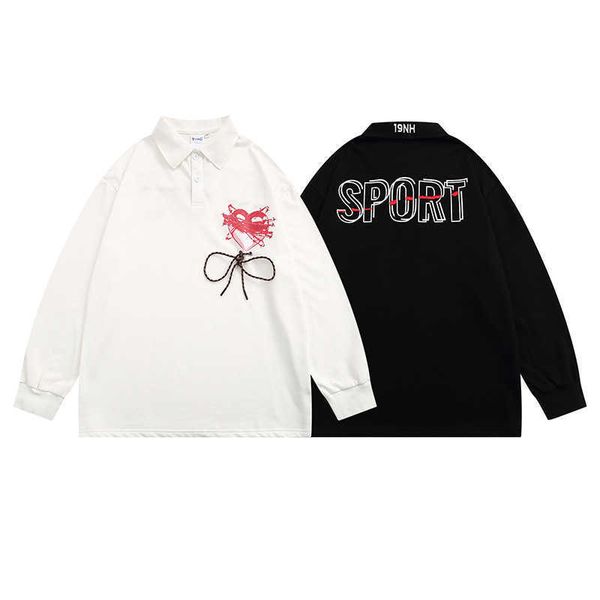 fall new small design love bow tie casual loose couple polo long sleeve polo shirt, Black;white
fall new small design love bow tie casual loose couple polo long sleeve polo shirt, Black;white