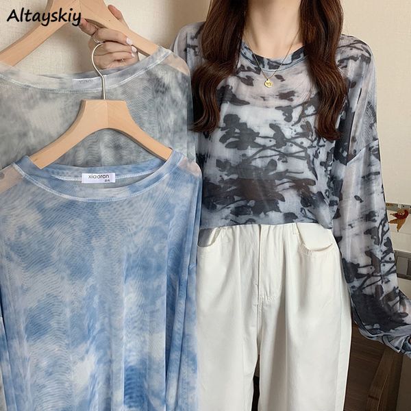 women s t shirt tie dye long sleeve t shirt breathable summer o neck design mesh sun proof loose tshirts korean style all match chic 230330, White
women s t shirt tie dye long sleeve t shirt breathable summer o neck design mesh sun proof loose tshirts korean style all match chic 230330, White