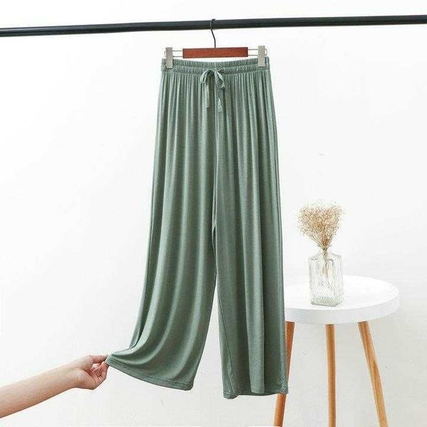 high waist modal cotton cropped wide leg pants womens spring and summer loose, Black;white
high waist modal cotton cropped wide leg pants womens spring and summer loose, Black;white