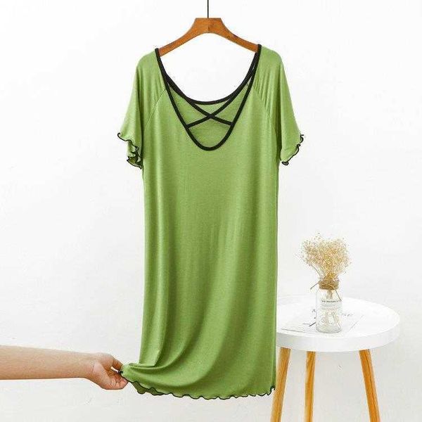 nightdress summer thin modal raglan beauty back outerwear short sleeved mid, Black;gray
nightdress summer thin modal raglan beauty back outerwear short sleeved mid, Black;gray
