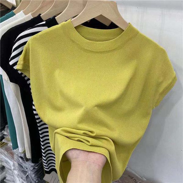 women's t-shirt solid wild ice silk knitted shirt summer short sleeve women's t-shirt p3 1177 230331, White
women's t-shirt solid wild ice silk knitted shirt summer short sleeve women's t-shirt p3 1177 230331, White