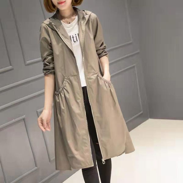 women's trench coats 2023 spring and summer midlength hooded loose korean fashion thin light windbreaker clothing 230331, Tan;black
women's trench coats 2023 spring and summer midlength hooded loose korean fashion thin light windbreaker clothing 230331, Tan;black
