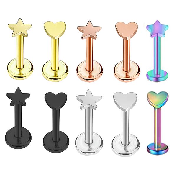 steel heart labret piercing stud lip ring internal thread tragus earring helix stud cartilage piercing rook earring lobe wholes, Black
steel heart labret piercing stud lip ring internal thread tragus earring helix stud cartilage piercing rook earring lobe wholes, Black