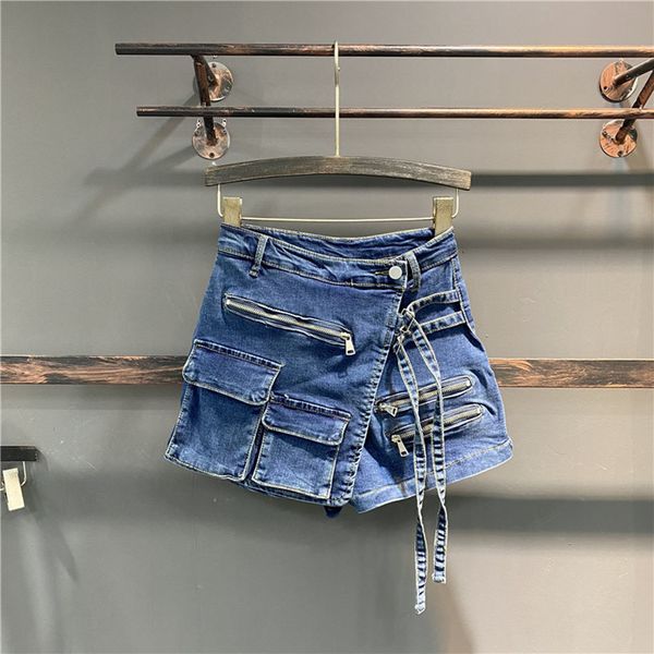 women's jeans summer irregular multipocket tooling aline denim shorts skirt women high wasit loose wideleg jeans 230331, Blue
women's jeans summer irregular multipocket tooling aline denim shorts skirt women high wasit loose wideleg jeans 230331, Blue