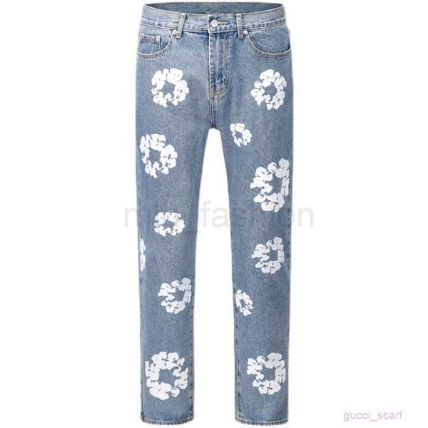 men's jeans high street denim tears style kapok washed straight fashion vintage loose pants jhdik54s, Blue
men's jeans high street denim tears style kapok washed straight fashion vintage loose pants jhdik54s, Blue