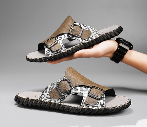 2023 new summer men's slippers genuine leather beach casual shoes flat outdoor sandals big size 38-48, Black
2023 new summer men's slippers genuine leather beach casual shoes flat outdoor sandals big size 38-48, Black