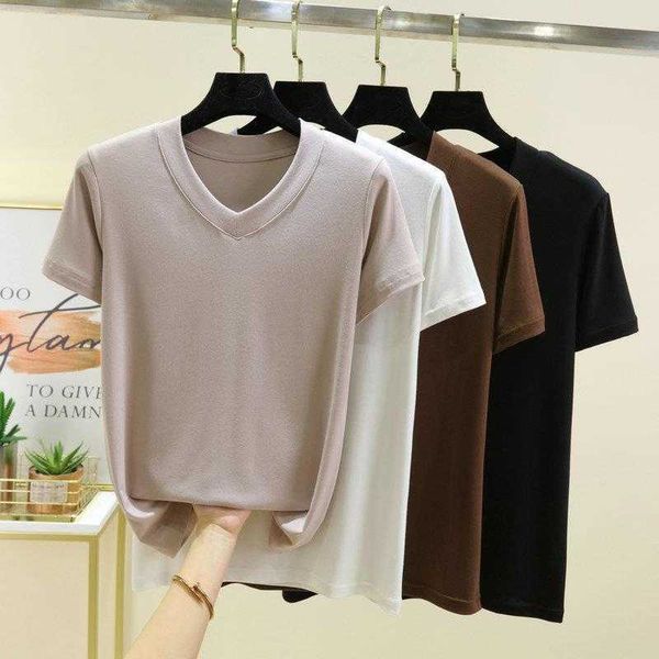 modal thread white short sleeved t shirt womens summer wide v neck shoulder pure
modal thread white short sleeved t shirt womens summer wide v neck shoulder pure