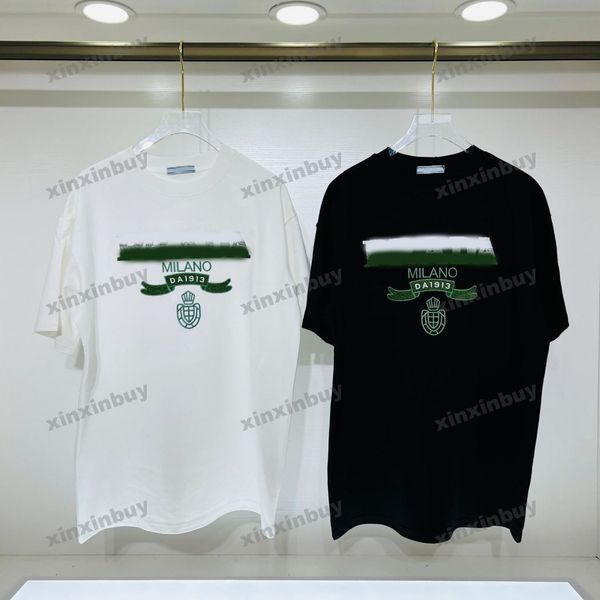xinxinbuy men designer tee t shirt 23ss paris letter embroidery milan short sleeve cotton women black white blue gray s-2xl, Black;brown
xinxinbuy men designer tee t shirt 23ss paris letter embroidery milan short sleeve cotton women black white blue gray s-2xl, Black;brown