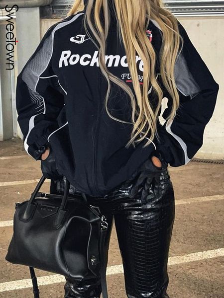 women's leather faux sweetown black moto biker jackets for women zipup stand collar long sleeve fall outfits letter print streetwear co
women's leather faux sweetown black moto biker jackets for women zipup stand collar long sleeve fall outfits letter print streetwear co