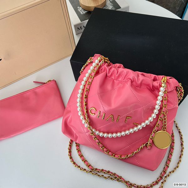 22 womens mini designer shopping quilted bag oil wax leather with coin charm pearl strap chain matelasse gold metal hardware multi pochettes
22 womens mini designer shopping quilted bag oil wax leather with coin charm pearl strap chain matelasse gold metal hardware multi pochettes