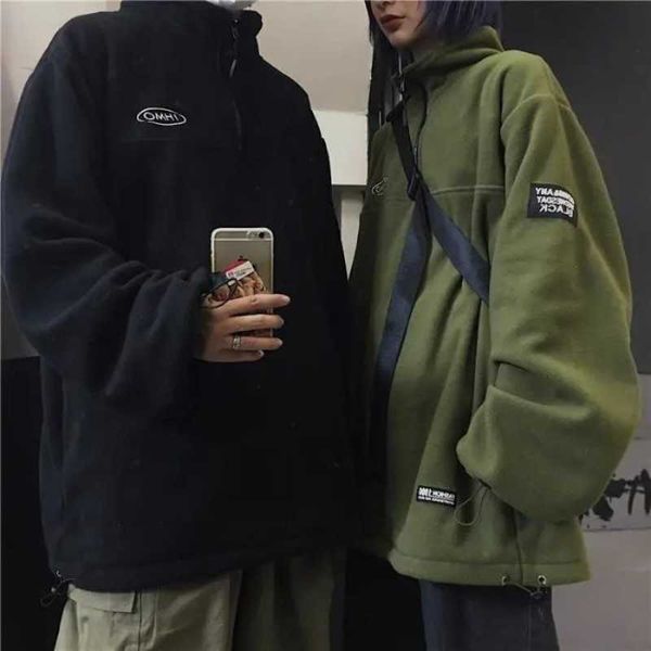 deeptown vintage harajuku women and men hoodie hip hop oversized half zipper sweatshirts black couple fleece coat gothic clothes p230331
deeptown vintage harajuku women and men hoodie hip hop oversized half zipper sweatshirts black couple fleece coat gothic clothes p230331