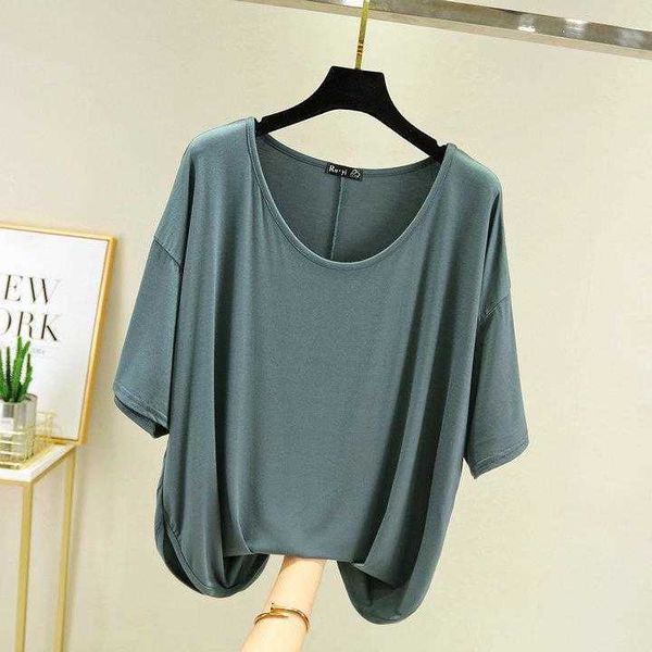 half sleeve t shirt summer solid color underwear loose large size modal puff, White
half sleeve t shirt summer solid color underwear loose large size modal puff, White