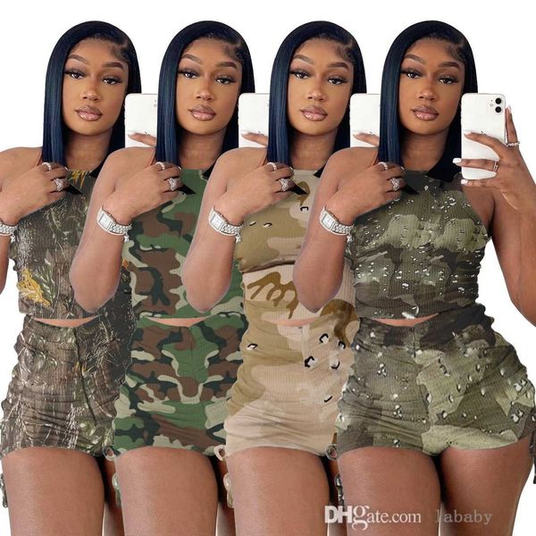 summer womens tracksuits designer clothing pleated camouflage printed sweatsuits vest drawstring shorts pit strip two piece set women athlet, Gray
summer womens tracksuits designer clothing pleated camouflage printed sweatsuits vest drawstring shorts pit strip two piece set women athlet, Gray