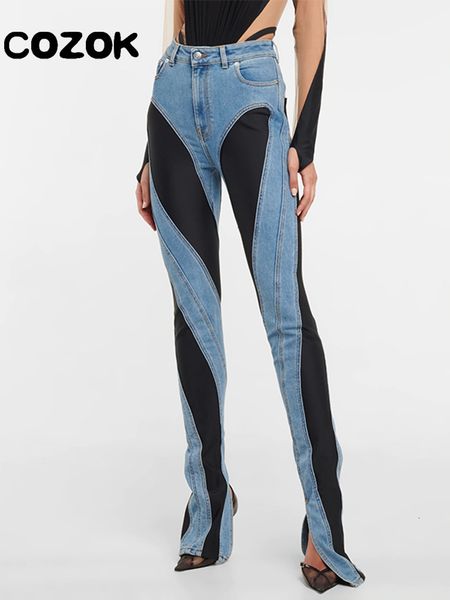 women's jeans jean patchwork high waist denim pants streetwear 2023 fashion split slim thin skinny full length trousers 230330, Blue
women's jeans jean patchwork high waist denim pants streetwear 2023 fashion split slim thin skinny full length trousers 230330, Blue