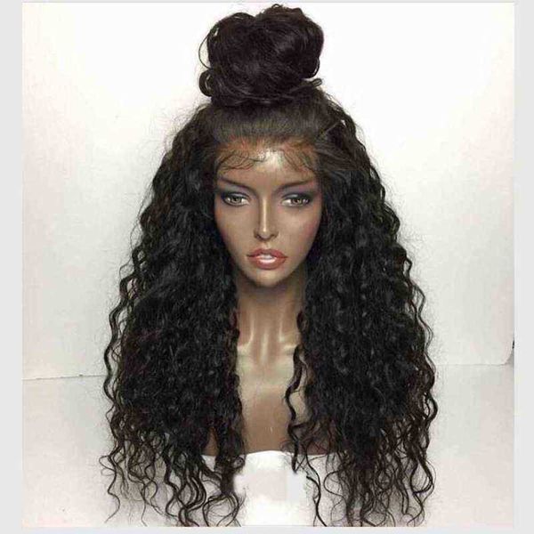 front lace wig women's black small curly long hair with full chemical fiber head cover 220816
front lace wig women's black small curly long hair with full chemical fiber head cover 220816