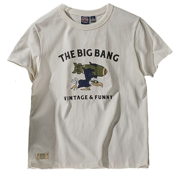 men's tshirts summer american retro 230g shortsleeved oneck cartoon printed tshirt fashion simple 100 cotton washed casual 230330, White;black
men's tshirts summer american retro 230g shortsleeved oneck cartoon printed tshirt fashion simple 100 cotton washed casual 230330, White;black